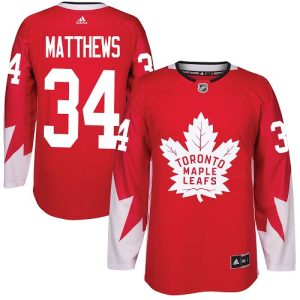 Herren Toronto Maple Leafs Eishockey Trikot Auston Matthews #34 Authentic Rot Alternate